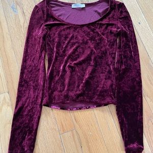 Crushed red velvet top